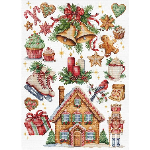 Luca-S Christmas Composition Cross Stitch Kit 25x35cm