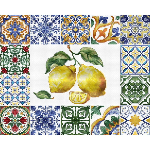 Luca-S Mediterranean Lemons Cross Stitch Kit