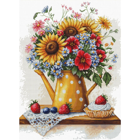 Luca-S Summer Flowers Cross Stitch Kit