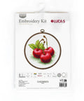 Luca-S Cherry Cross Stitch Kit with Hoop 10x10 cm
