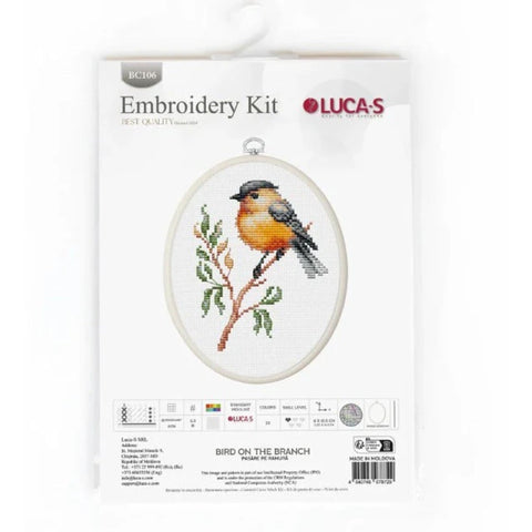 Luca-S Bird on Branch Cross Stitch Kit