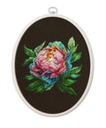 Luca-S Peony Counted Cross Stitch Kit with Embroidery Hoop 12x12 cm
