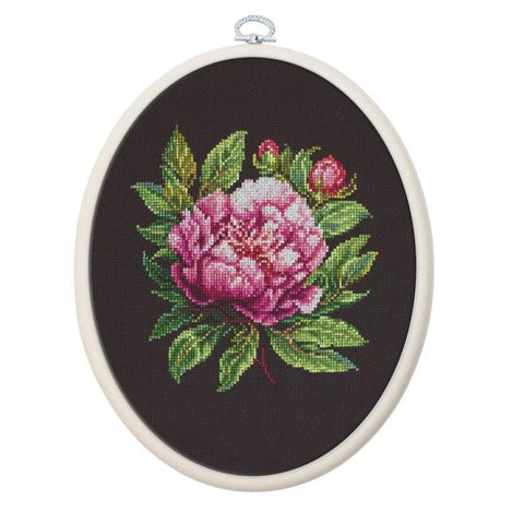 Luca-S Peony Cross Stitch Kit 12x13cm