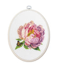 Luca-S Rozella Peony Cross Stitch Kit 12x12cm