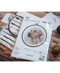 Luca-S Labrador Cross Stitch Kit with Hoop 16x16 cm