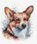 Luca-S Welsh Corgi Cross Stitch Kit with Hoop 14x15 cm