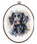 Luca-S Border Collie Cross Stitch Kit with Hoop 17x20 cm