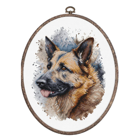 Luca-S German Shepherd Cross Stitch Kit 17x21cm