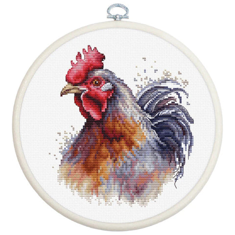 Luca-S Rooster Cross Stitch Kit 13.5x15 cm