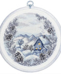 Luca-S Winter Cross Stitch Kit with Hoop 17x17cm