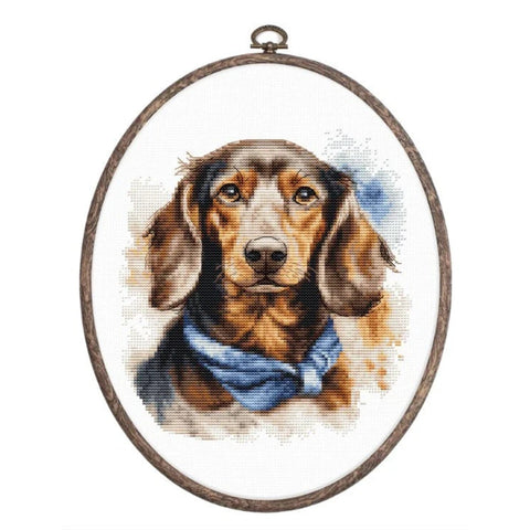 Luca-S Dachshund Cross Stitch Kit