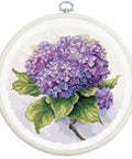 Luca-S Hydrangea Cross Stitch Kit with Hoop 17x17 cm