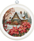 Luca-S Forest Cabin Cross Stitch Kit 17x17cm