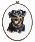 Luca-S Rottweiler Cross Stitch Kit with Hoop 13x17 cm