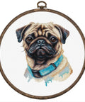 Luca-S Pug Cross Stitch Kit with Hoop