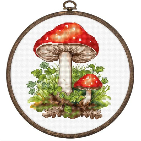 Luca-S Fly Agaric Mushroom Mini Cross Stitch Kit