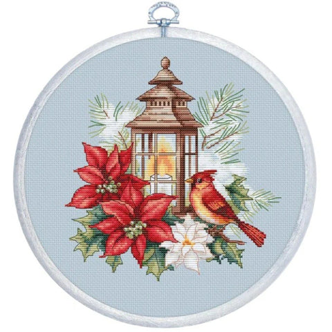 Luca-S Poinsettia Cross Stitch Kit with Hoop