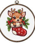 Luca-S Santa's Surprise Cross Stitch Kit with Hoop 13.5x15cm