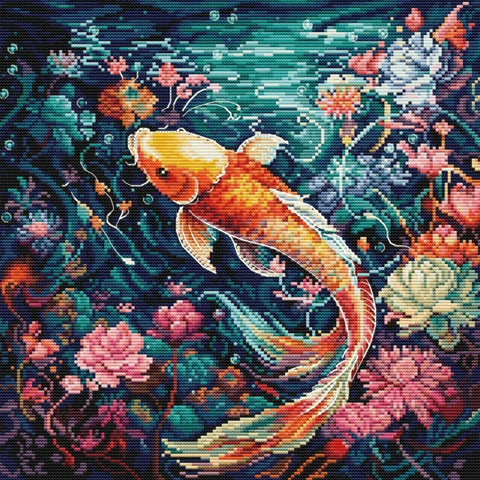 Luca-S Sea Life Cross Stitch Kit 25x25 cm