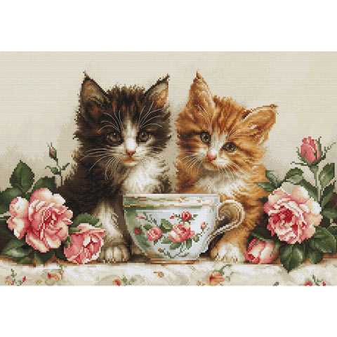 Luca-S Morning Cats Cross Stitch Kit