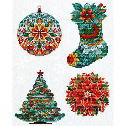 Luca-S Christmas Tree Ornaments Cross Stitch Kit