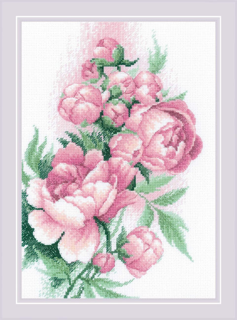 Lush Peonies. Cross Stitch kit by RIOLIS Ref. no.: 2138