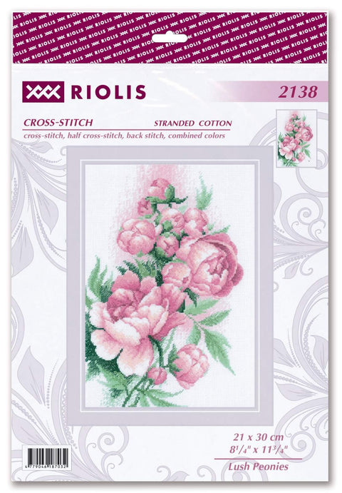 Lush Peonies. Cross Stitch kit by RIOLIS Ref. no.: 2138