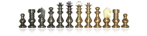 Luxury Solid Brass Chess Set with Briar Wood-Alabaster Chess Board