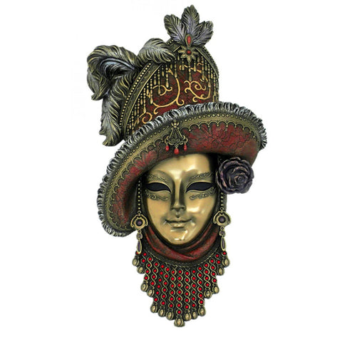Venetian Mask Wall Decor Red Hat