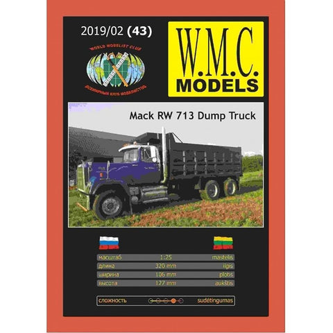 MACK RW 713 Dump Truck Paper Model