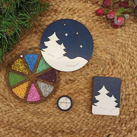 Snowflake Magnetic Needle Minder, 3 x 3 cm Wooden Embroidery Accessory by Kind Fox for Sewing and Crafts