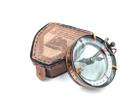 Magnetic compass in leather case NC2929