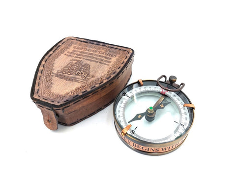 Magnetic compass in leather case NC2929