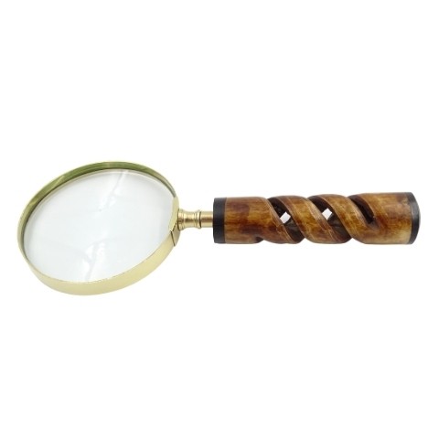 Magnifying glass with brass frame horn handle - NC2356