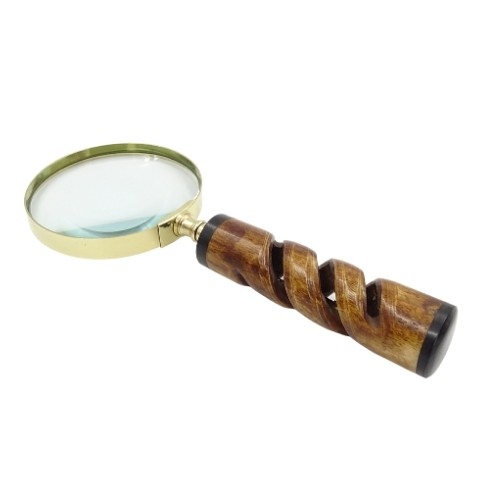 Magnifying glass with brass frame horn handle - NC2356