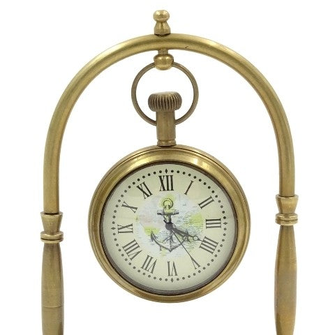 Marine Brass Clock With A Compass On A Sling | NC1880