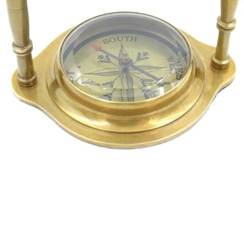 Marine Brass Clock With A Compass On A Sling | NC1880