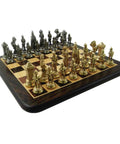 MARY STUART: Metal Chess Set with Rosewood Maple Chessboard