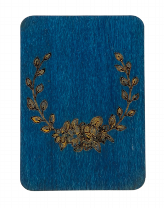 Wooden Sewing Needle Case, Blue 5 x 7 cm, Compact Plywood Needle Holder for Sewing, Embroidery & Crafts, Kind Fox by Wizardi