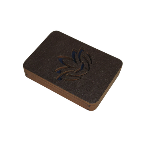 Wooden Needle Case with Blue Pattern, 5 x 7 cm, Sewing Needle and Pin Holder, Kind Fox by Wizardi