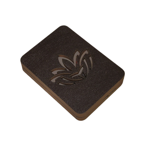 Gray Pattern Sewing Needle Case, 3mm Plywood, Compact 5 x 7 cm Storage Box, Kind Fox by Wizardi