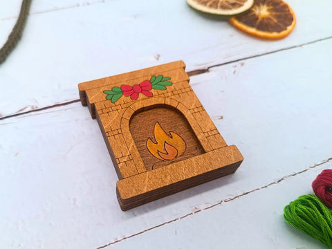Wooden Needle Case “Fireplace” KF056/125, Kind Fox by Wizardi