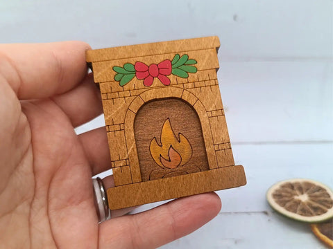 Wooden Needle Case “Fireplace” KF056/125, Kind Fox by Wizardi