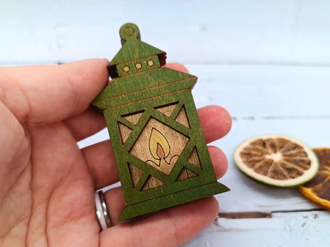 Wooden Lantern Pincushion, Kind Fox by Wizardi, Žibintas KF056/126