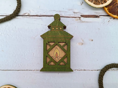 Wooden Lantern Pincushion, Kind Fox by Wizardi, Žibintas KF056/126