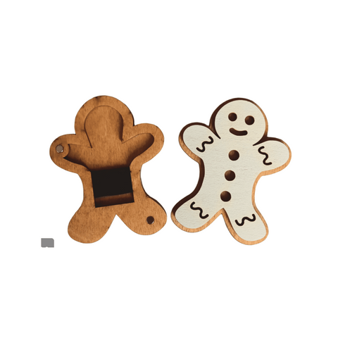 Wooden Sewing Needle Case, 3 mm Plywood, 6 x 7.5 cm, Natural Wood, Cookie KF056/77, Kind Fox by Wizardi