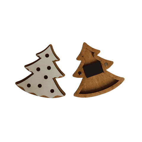 Wooden Needle Holder, Christmas Cookie Tree Design, 3 mm Plywood, 6 x 6 cm, Kind Fox by Wizardi
