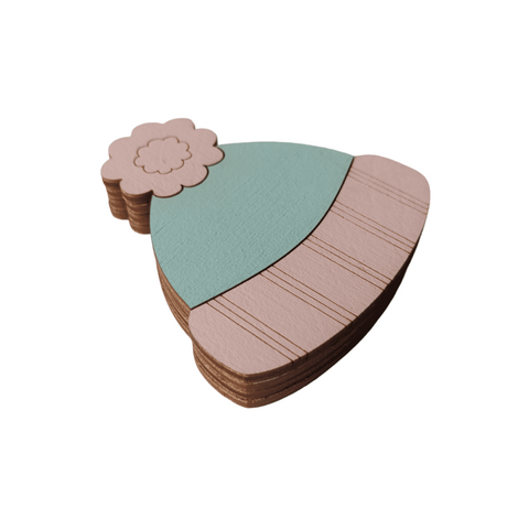 Wooden Needle and Pin Box, Blue Hat Design, 6.6 x 7 cm, Kind Fox by Wizardi