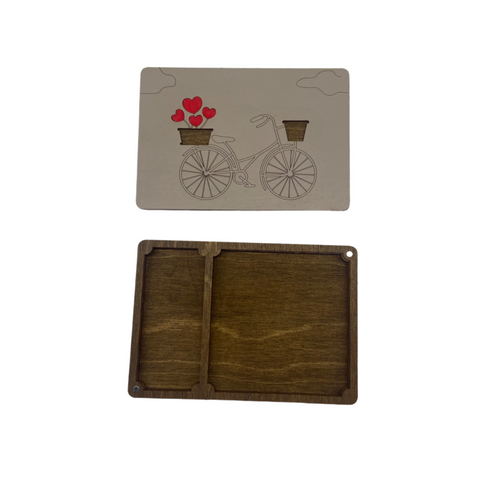 Wooden Scissors Storage Box, Romance Design, Kind Fox by Wizardi, Natural Wood, 14.5 × 11 × 1.8 cm, Sewing Organizer