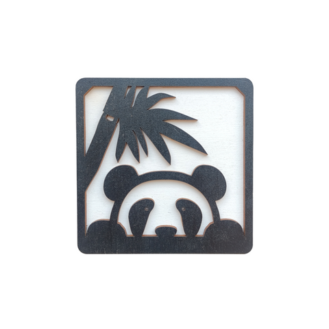 Wooden Panda Storage Box, 3 mm Plywood, Natural Wood, 10 × 10 × 1.2 cm, Kind Fox by Wizardi